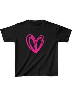 Unisex Çocuk Baskılı T-Shirt - Siyah