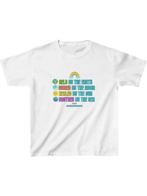 Unisex Çocuk Baskılı T-Shirt - Beyaz