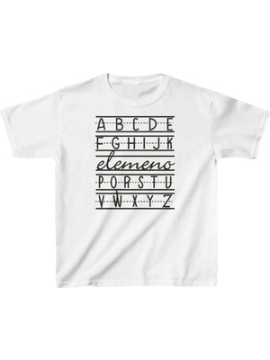 Unisex Çocuk Baskılı T-Shirt - Beyaz