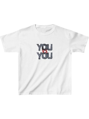 Unisex Çocuk Baskılı T-Shirt - Beyaz