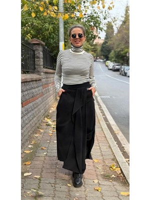 Balıkçı Yaka Çizgili Kazak