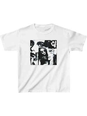 Unisex Çocuk Baskılı T-Shirt - Beyaz
