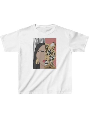 Unisex Çocuk Baskılı T-Shirt - Beyaz