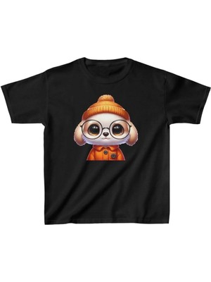 Unisex Çocuk Baskılı T-Shirt - Siyah
