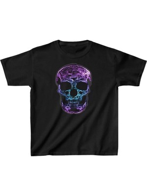 Unisex Çocuk Baskılı T-Shirt - Siyah