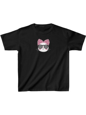 Unisex Çocuk Baskılı T-Shirt - Siyah