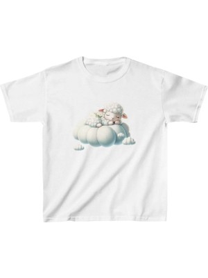 Unisex Çocuk Baskılı T-Shirt - Beyaz