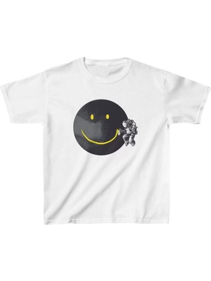 Unisex Çocuk Baskılı T-Shirt - Beyaz