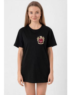 Türk Arma Baskı T-Shirt - Siyah