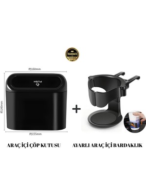 Nissan Xtrail E-Power 2022-2023-2024-2025 Araç Içi Oynar Kapaklı Çöp Kutusu,kovası, Ayarlanabilen Organizer Bardaklık Iki Ürün Bir Arada