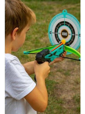 Oyuncak Ok Yay Seti Arbalet | Vantuzlu Dartlı Yay ve Hedef Tahtası |  3+ Yaş
