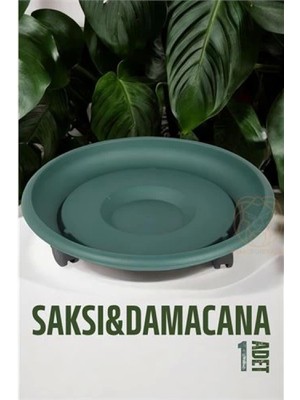  Tekerlekli Saksı Altığı 37 cm Yeşil