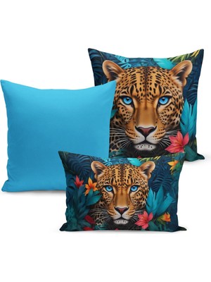 Bertille Home Klasik Leopar Serisi Çift Tarafı Dijital Baskılı  3'lü Kırlent Kılıfı Seti (Leopard)