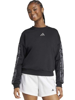 Adidas Sportswear JM1835 Animal Print 3-Stripes Havlu Kumaş Sweatshirt