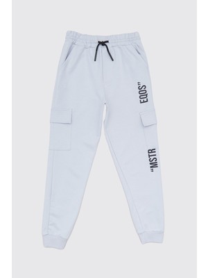 Yazı Baskılı Kargo Cepli Erkek Çocuk Eşofman Altı