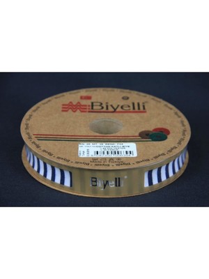 Marsilyan Biye Kalın Çizgili Katlı F04 Lacivert 2 cm 25 Metre %65 Koton %35 Polyester