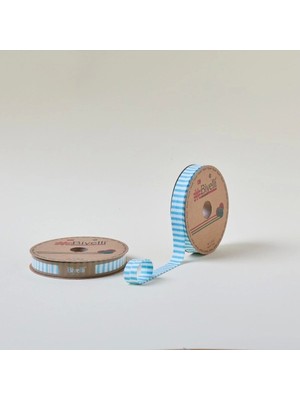 Marsilyan Biye Kalın Çizgili Katlı F09 Turkuaz 2 cm 25 Metre %65 Koton %35 Polyester