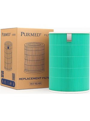 Purmed Xiaomi Smart Air Purifier 4 Pro Uyumlu Hepa + İç karbon Filtreli Yeşil