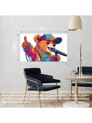Rapçi Ayı 05 Çerçevesiz 50X30 cm Pvc Tablo