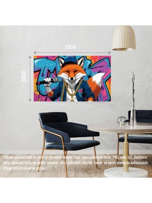 Rapçi Tilki 03 Çerçevesiz 50X30 cm Pvc Tablo