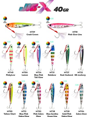 Fujin Jig-X 40gr Shore Jigging Jig Yem RENK : Blue Sardine Green line MT-28