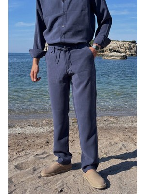Erkek, Yandan lastikli, Dökümlü, Liyosel, Regular fit, Old Money Culture Pantolon 304