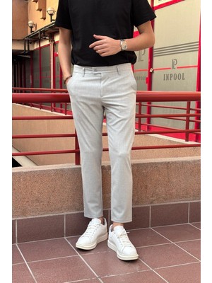 Erkek, dil detaylı, slim fit, Old Money Culture, Esnek dokuma Kumaş pantolon ASP02