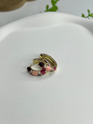 Badiva.co Mineli Taşlı Halka Küpe (2cm)