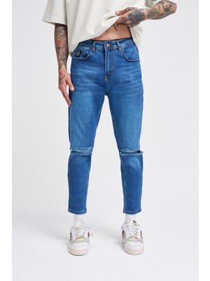 Erkek Boyfriend Mavi Kot Pantolon
