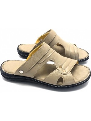 Hakiki Deri Ortopedik Masajlı Erkek Terlik