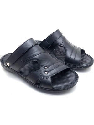 Hakiki Deri Ortopedik Masajlı Erkek Terlik