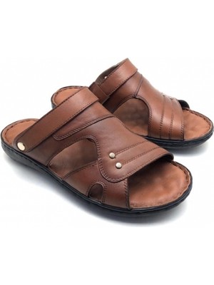 Hakiki Deri Ortopedik Masajlı Erkek Terlik