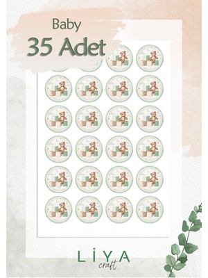 Liyacraft Baby Sticker Set 35 Adet 3 cm