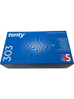 Tenty - Muayene Eldiveni 303 Nitril Mavi Small 100LÜ 1 Paket