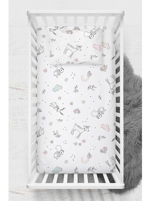 Wheeppo Pamuk Lastikli Çarşaf Seti - Gazelle 70X120 35X45