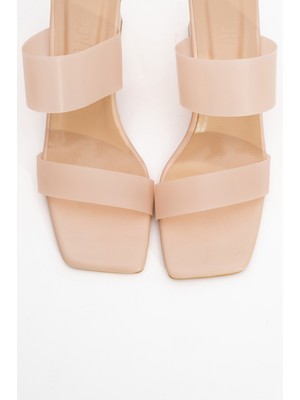 Luvi 123 Ten Cilt Topuklu Şeffaf Kadın Terlik