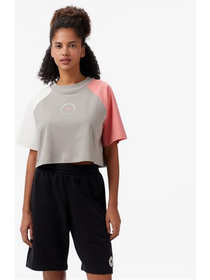 Converse Star Chevron Baskılı Kadın Gri T-Shirt