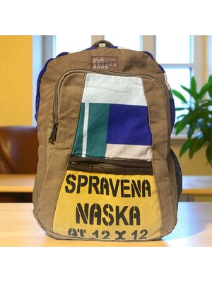 Old Cotton Cargo Kaliteli Renkli Vintage Salaş Disayn Günlük Sırt Gezi Okul Seyahat Çantası 28 cm x 37 cm
