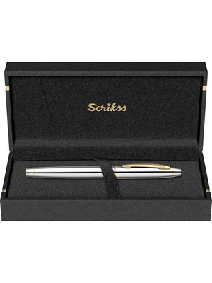 Scrikss & WizDesign 35 Dolma Kalem Gold Krom F Uç LÜKS KUTULU / ÖMÜR BOYU GARANTİLİ / KİŞİSELLEŞTİRİLEBİLİR