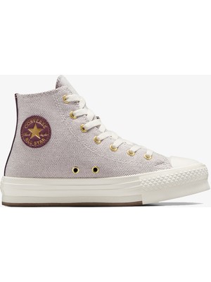 Converse Chuck Taylor All Star Eva Lift Gold Luxe Çocuk Gri Sneaker