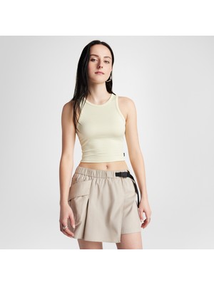 Converse Ribbed Knit Kadın Sarı T-Shirt