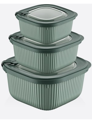 Deyhome 3'lü Mıcro Lıne Saklama Kabı (600ML-1100ML-1800ML)