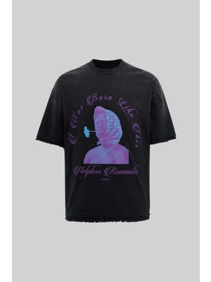 Machinist Erkek Helpless Romantic Yikamali Oversize Siyah Tişört