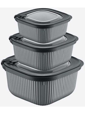 Deyhome 3'lü Mıcro Lıne Saklama Kabı (600ML-1100ML-1800ML)