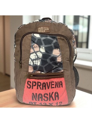 Old Cotton Cargo Kaliteli Renkli Vintage Salaş Disayn Günlük Sırt Gezi Okul Seyahat Çantası 28 cm x 37 cm