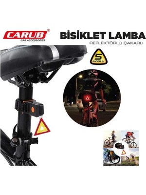 Temiz Pazar Bisklet Stop Lamba Reflektörlü Çakarlı