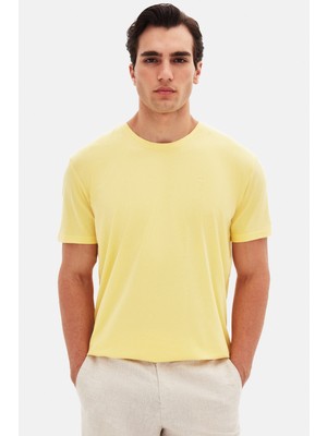 Twn Slim Fit Işın Çiçeği Düz Kabartma Baskılı T-Shirt 4EC148551753M