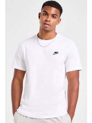 Nike Sportswear Club Erkek Tişört Kısa Kol Düz Pamuklu Kumaş Günlük Kullanım