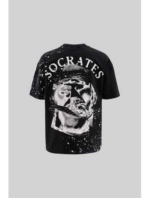 Machinist Erkek Philosophers Oversize Siyah Tişört