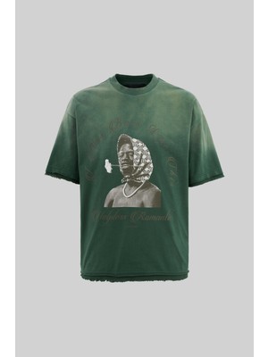 Machinist Erkek Helpless Romantic Yikamali Oversize Haki Tişört